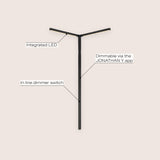 Madsen 2-light modern minimalist iron integrated plug-in led sconce for ceiling corner with app/remote controllers