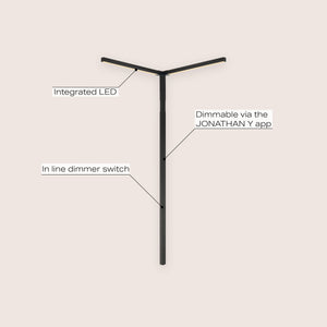 Madsen 2-light modern minimalist iron integrated plug-in led sconce for ceiling corner with app/remote controllers
