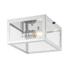 Eleanor 1-Light Farmhouse Industrial Square Iron/Glass Case LED Flush Mount