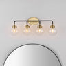 Caleb 4-Light Contemporary Transitional Iron/Glass LED Vanity Light