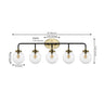 Caleb 5-Light Contemporary Transitional Iron/Glass LED Vanity Light