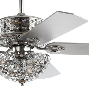 Zara Filigree 6-Light Metal/Wood LED Ceiling Fan