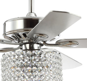 Brandy 3-Light Crystal Prism Drum LED Ceiling Fan With Remote