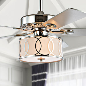 Circe 3-Light Transitional Glam Drum Shade LED Ceiling Fan With Remote