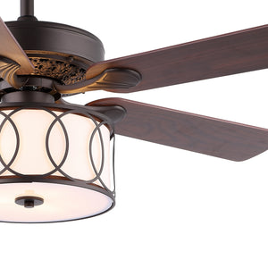 Circe 3-Light Transitional Glam Drum Shade LED Ceiling Fan With Remote