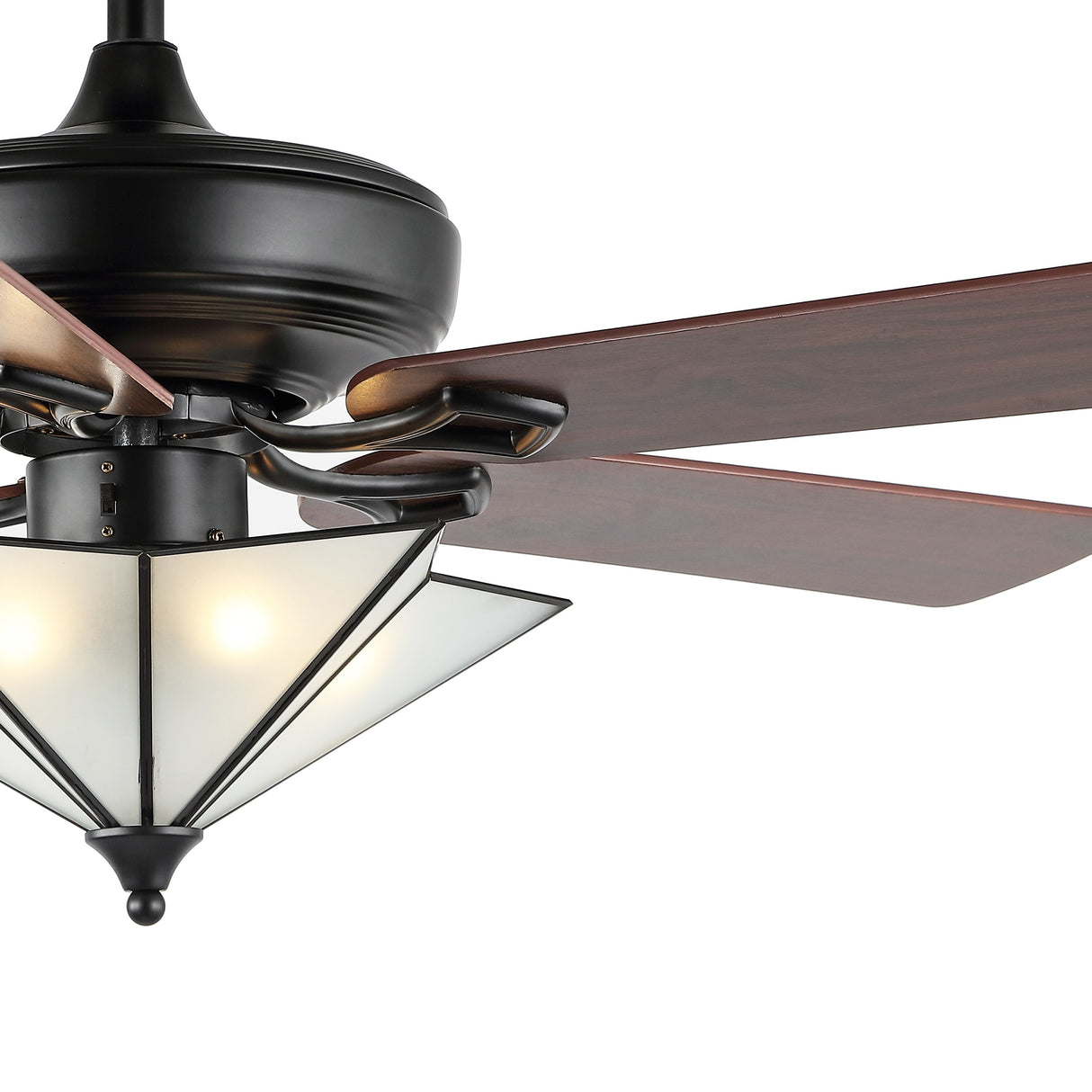 Moravia 5-Light Farmhouse Rustic Iron Star Shade LED Ceiling Fan With Remote