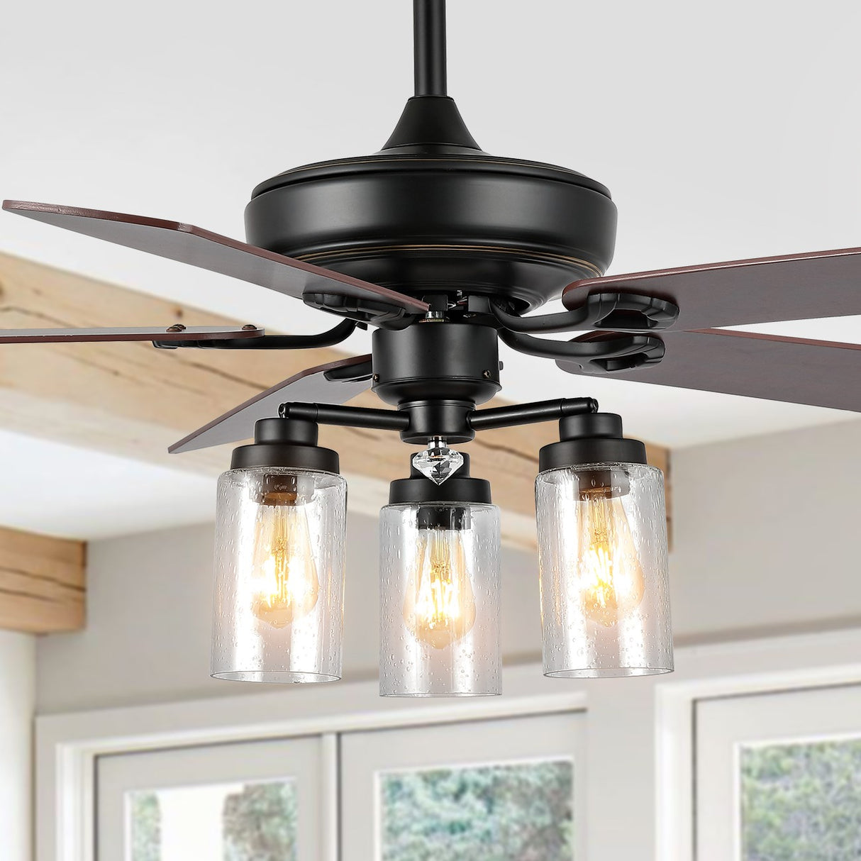 Lucas-3-Light-Rustic-Industrial-Iron/Wood/Seeded-Glass-Mobile-App/Remote-Controlled-LED-Ceiling-Fan-Ceiling-Fans