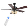 Erin 3-Light Rustic Farmhouse Iron/Wood Bead Mobile-App/Remote-Controlled LED Ceiling Fan