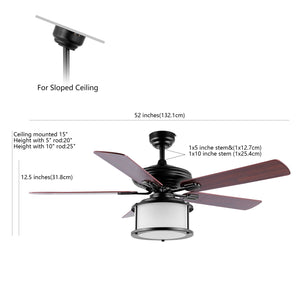 Brantley 2-Light Bohemian Farmhouse Iron LED CEILING FAN