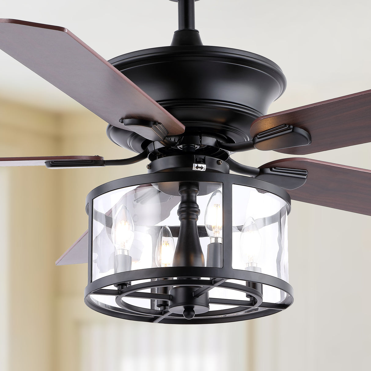 Braxton-4-Light-Farmhouse-Industrial-Iron-Drum-Shade-LED-Ceiling-Fan-With-Remote-Ceiling-Fans