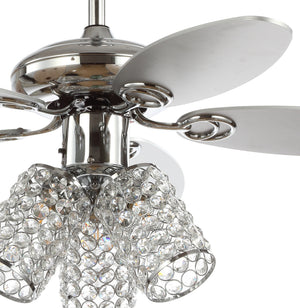 Kris 3-Light Crystal LED Ceiling Fan With Remote