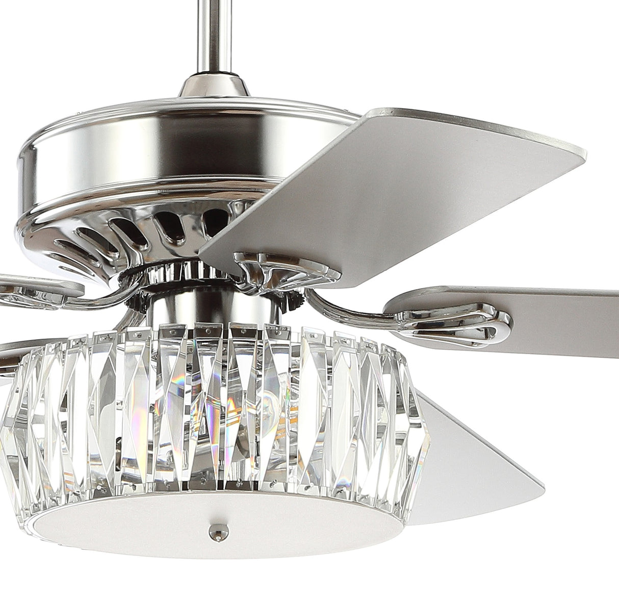 Mandy 3-Light Crystal Prism Drum LED Ceiling Fan With Remote