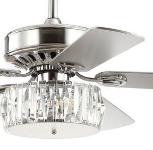 Mandy 3-Light Crystal Prism Drum LED Ceiling Fan With Remote
