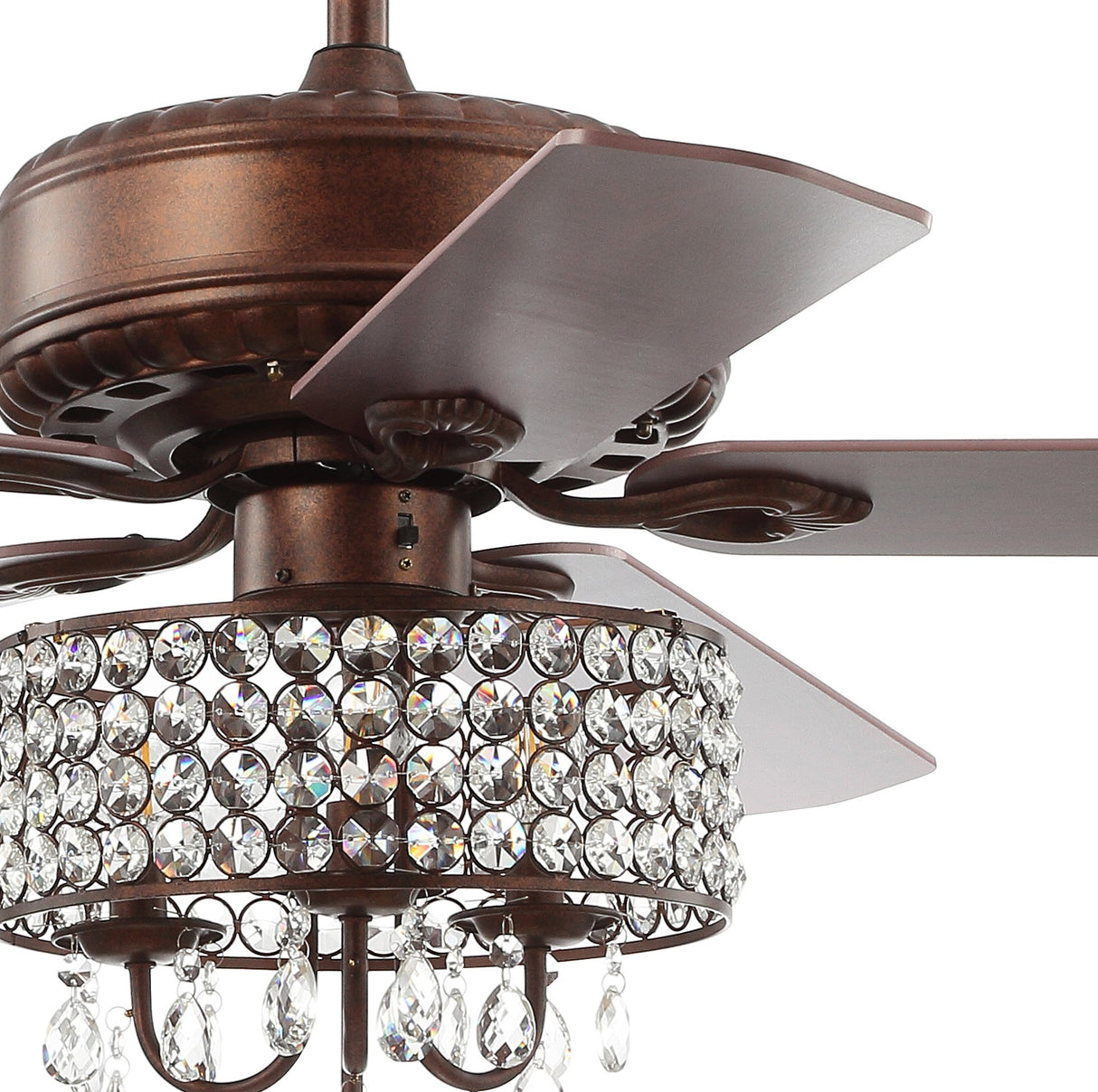 Becky 3-Light Crystal LED Chandelier Fan With Remote