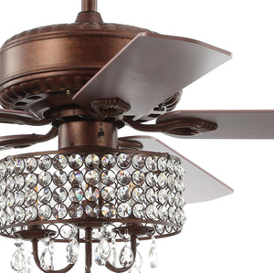 Becky 3-Light Crystal LED Chandelier Fan With Remote