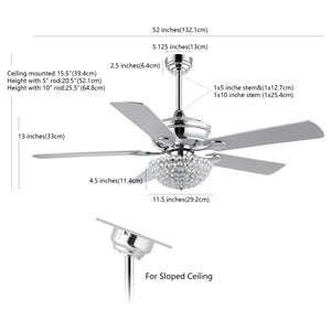 Cammy 3-Light Traditional Transitional Iron LED CEILING FAN