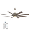 Octo 1-Light Contemporary Industrial Iron/Plastic Mobile-App/Remote-Controlled 6-Speed Ceiling Fan with Integrated LED Light