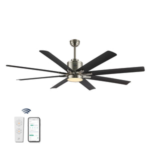 Octo-1-Light-Contemporary-Industrial-Iron/Plastic-Mobile-App/Remote-Controlled-6-Speed-Ceiling-Fan-with-Integrated-LED-Light-Ceiling-Fans