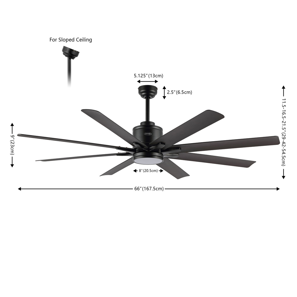 Octo 1-Light Contemporary Industrial Iron/Plastic Mobile-App/Remote-Controlled 6-Speed Ceiling Fan with Integrated LED Light