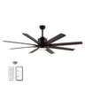 Octo 1-Light Contemporary Industrial Iron/Plastic Mobile-App/Remote-Controlled 6-Speed Ceiling Fan with Integrated LED Light