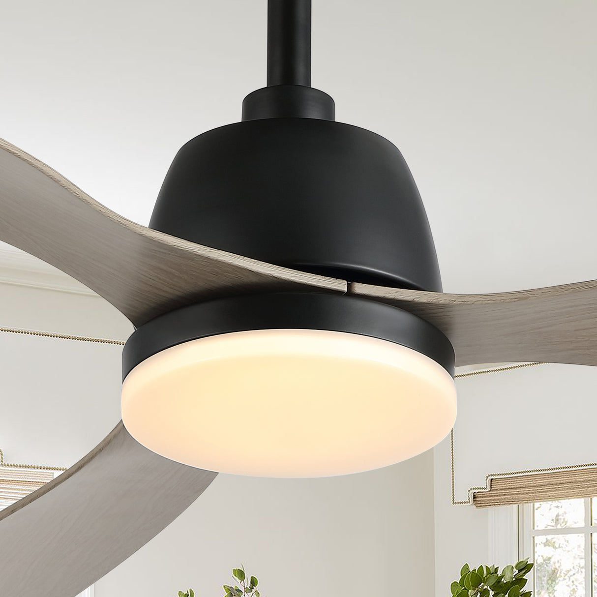 Audie 1-Light Classic Industrial Iron/Plastic Mobile-App/Remote-Controlled 6-Speed Propeller Integrated LED Ceiling Fan