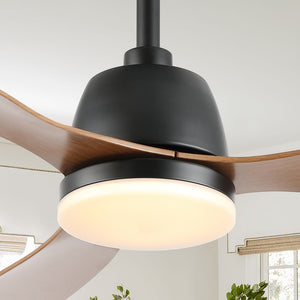 Audie 1-Light Classic Industrial Iron/Plastic Mobile-App/Remote-Controlled 6-Speed Propeller Integrated LED Ceiling Fan