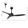 Aldrin Modern Minimalist Iron/Plastic Mobile-App/Remote-Controlled 6-Speed Razor Ceiling Fan