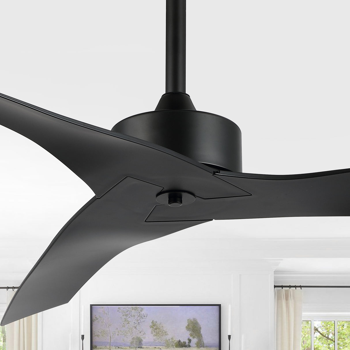 Aldrin-Modern-Minimalist-Iron/Plastic-Mobile-App/Remote-Controlled-6-Speed-Razor-Ceiling-Fan-Ceiling-Fans