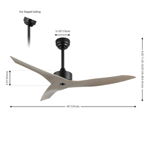 Aldrin Modern Minimalist Iron/Plastic Mobile-App/Remote-Controlled 6-Speed Razor Ceiling Fan