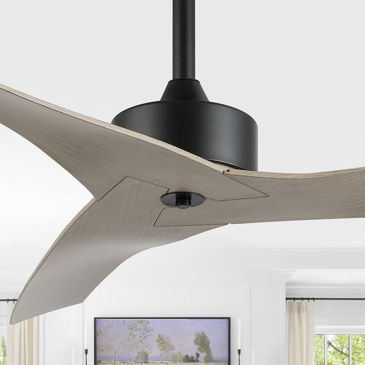 Aldrin Modern Minimalist Iron/Plastic Mobile-App/Remote-Controlled 6-Speed Razor Ceiling Fan