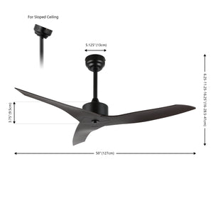 Aldrin Modern Minimalist Iron/Plastic Mobile-App/Remote-Controlled 6-Speed Razor Ceiling Fan