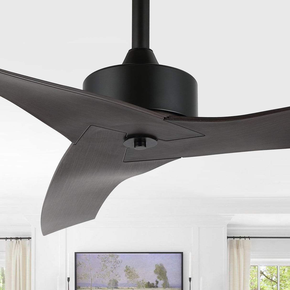 Aldrin Modern Minimalist Iron/Plastic Mobile-App/Remote-Controlled 6-Speed Razor Ceiling Fan