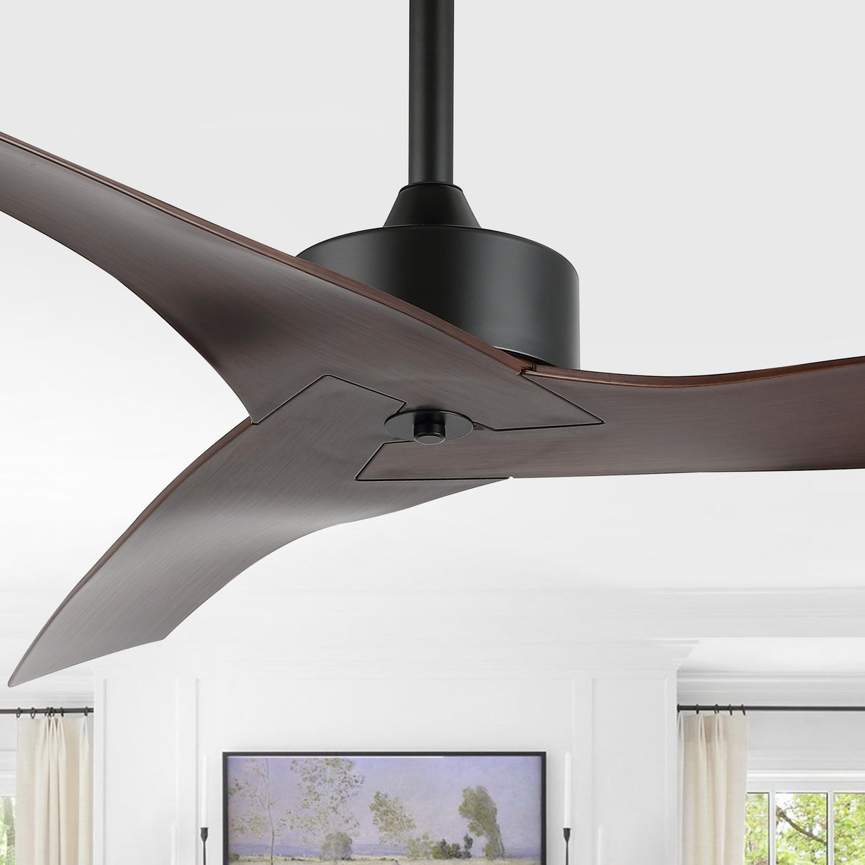 Aldrin Modern Minimalist Iron/Plastic Mobile-App/Remote-Controlled 6-Speed Razor Ceiling Fan
