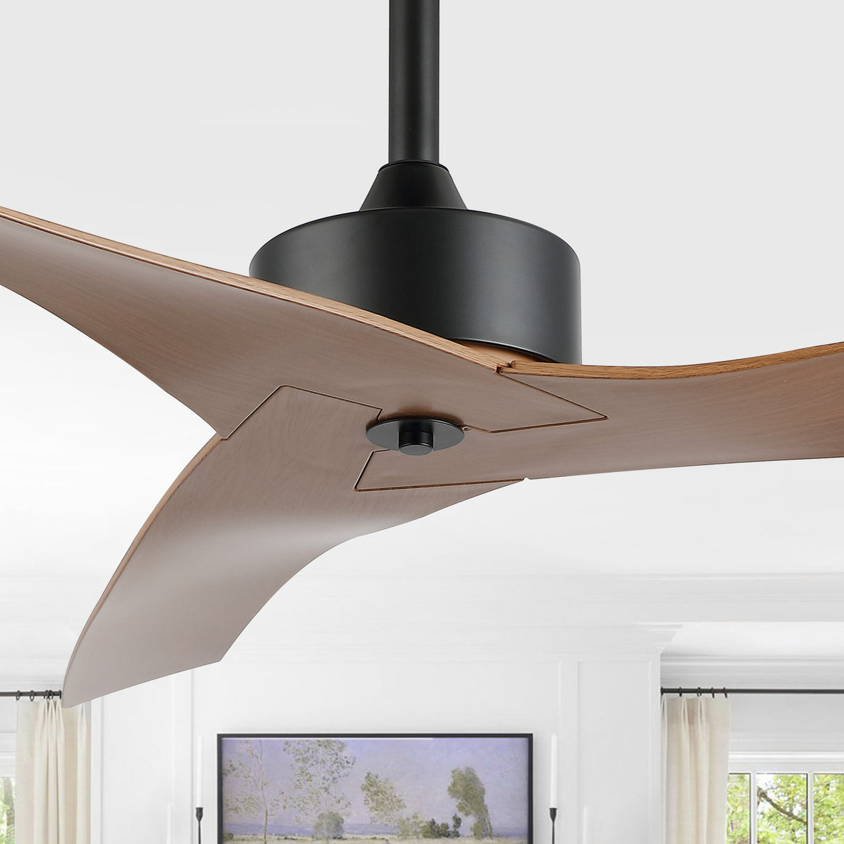 Aldrin Modern Minimalist Iron/Plastic Mobile-App/Remote-Controlled 6-Speed Razor Ceiling Fan