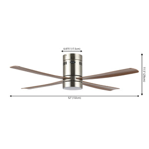 Theo 1-Light Contemporary Minimalist Iron/Acrylic Mobile-App/Remote-Controlled 6-Speed Integrated LED Ceiling Fan