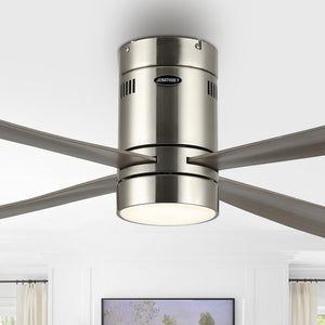Theo 1-Light Contemporary Minimalist Iron/Acrylic Mobile-App/Remote-Controlled 6-Speed Integrated LED Ceiling Fan
