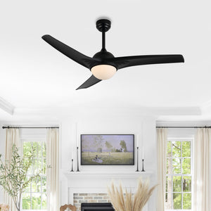 Sully 1-Light Contemporary Industrial Iron/Plastic Mobile-App/Remote-Controlled 6-Speed Propeller Integrated LED Ceiling Fan