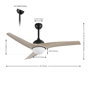 Sully 1-Light Contemporary Industrial Iron/Plastic Mobile-App/Remote-Controlled 6-Speed Propeller Integrated LED Ceiling Fan