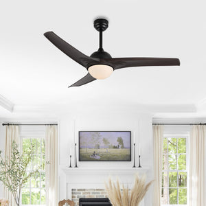 Sully 1-Light Contemporary Industrial Iron/Plastic Mobile-App/Remote-Controlled 6-Speed Propeller Integrated LED Ceiling Fan