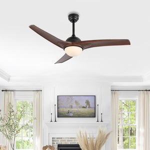 Sully 1-Light Contemporary Industrial Iron/Plastic Mobile-App/Remote-Controlled 6-Speed Propeller Integrated LED Ceiling Fan