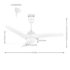 Sully 1-Light Contemporary Industrial Iron/Plastic Mobile-App/Remote-Controlled 6-Speed Propeller Integrated LED Ceiling Fan