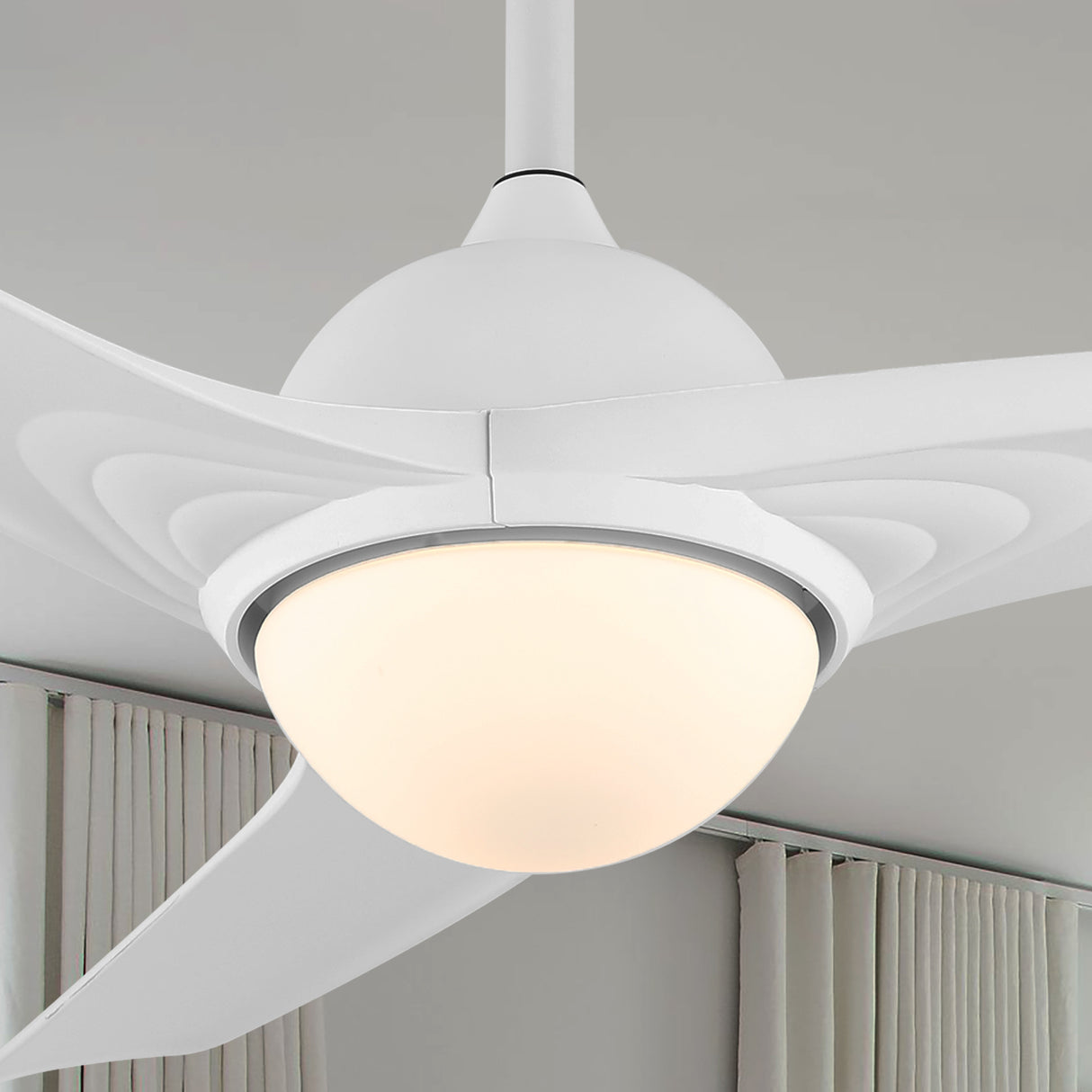 Sully 1-Light Contemporary Industrial Iron/Plastic Mobile-App/Remote-Controlled 6-Speed Propeller Integrated LED Ceiling Fan