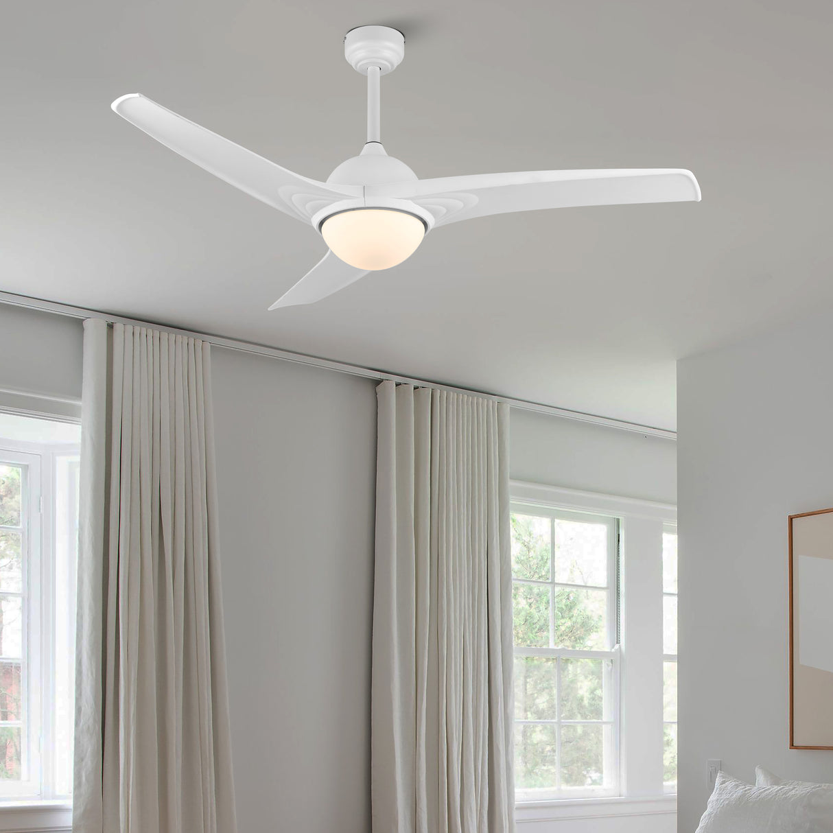 Sully 1-Light Contemporary Industrial Iron/Plastic Mobile-App/Remote-Controlled 6-Speed Propeller Integrated LED Ceiling Fan