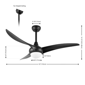 Aviator 1-Light Coastal Vintage Iron/Plastic Mobile-App/Remote-Controlled 6-Speed Retro Swirl Integrated LED Ceiling Fan
