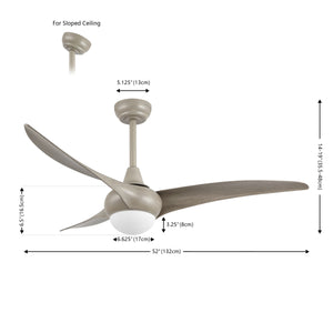 Aviator 1-Light Coastal Vintage Iron/Plastic Mobile-App/Remote-Controlled 6-Speed Retro Swirl Integrated LED Ceiling Fan