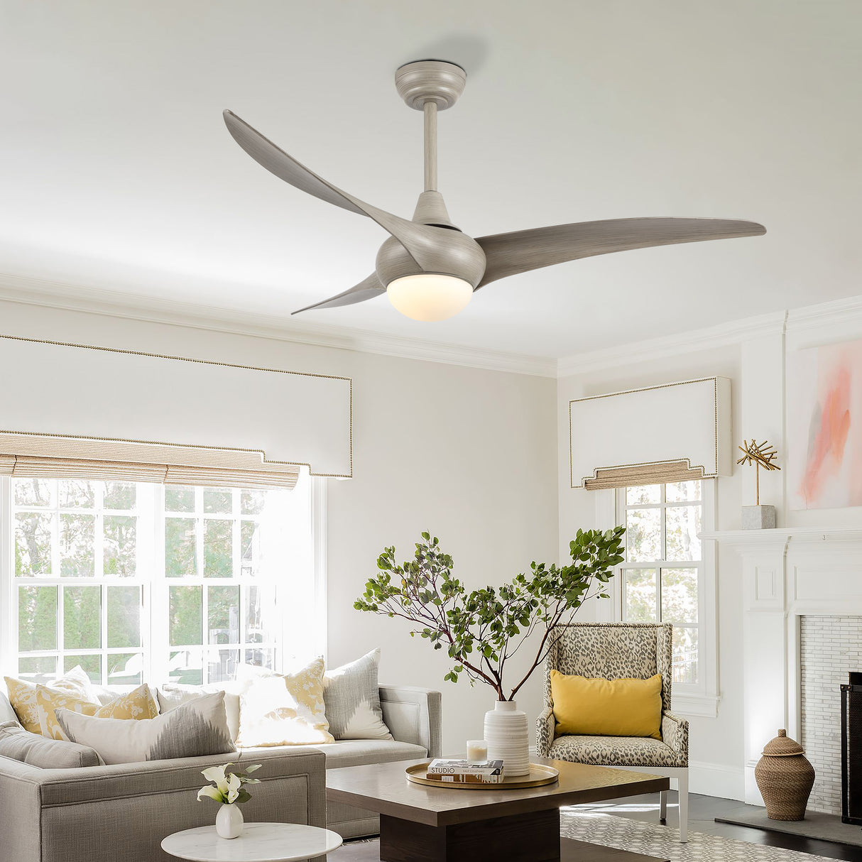 Aviator 1-Light Coastal Vintage Iron/Plastic Mobile-App/Remote-Controlled 6-Speed Retro Swirl Integrated LED Ceiling Fan
