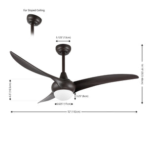 Aviator 1-Light Coastal Vintage Iron/Plastic Mobile-App/Remote-Controlled 6-Speed Retro Swirl Integrated LED Ceiling Fan