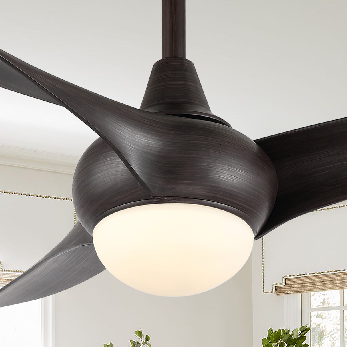 Aviator 1-Light Coastal Vintage Iron/Plastic Mobile-App/Remote-Controlled 6-Speed Retro Swirl Integrated LED Ceiling Fan