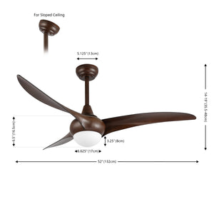 Aviator 1-Light Coastal Vintage Iron/Plastic Mobile-App/Remote-Controlled 6-Speed Retro Swirl Integrated LED Ceiling Fan