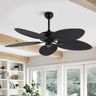 Raffles Bohemian Industrial Iron/Plastic Mobile-App/Remote-Controlled 6-Speed Palm Blade Ceiling Fan